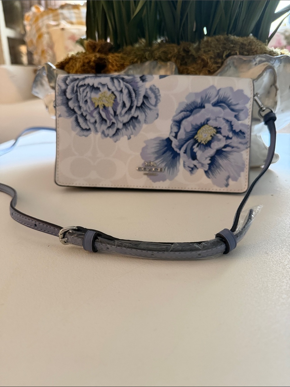 Coach Blue Floral Crossbody Bag